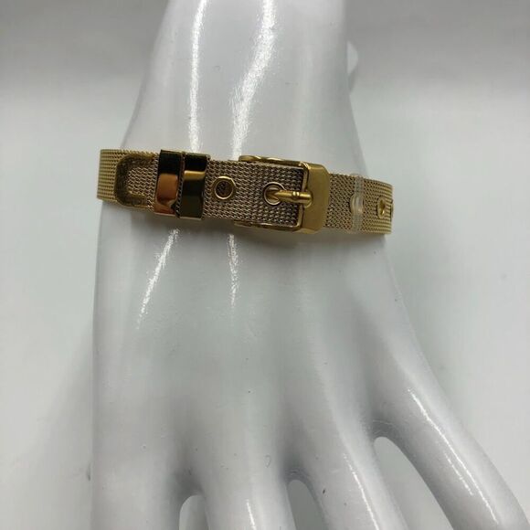 18K Gold Plated Stainless Steel Buckle Style Bracelet Waterproof Hypoall… - Picture 8 of 13